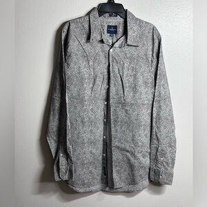 American Eagle Men Gray Button Shirt Seriously Soft‎ Long Sleeve Size XLT.
